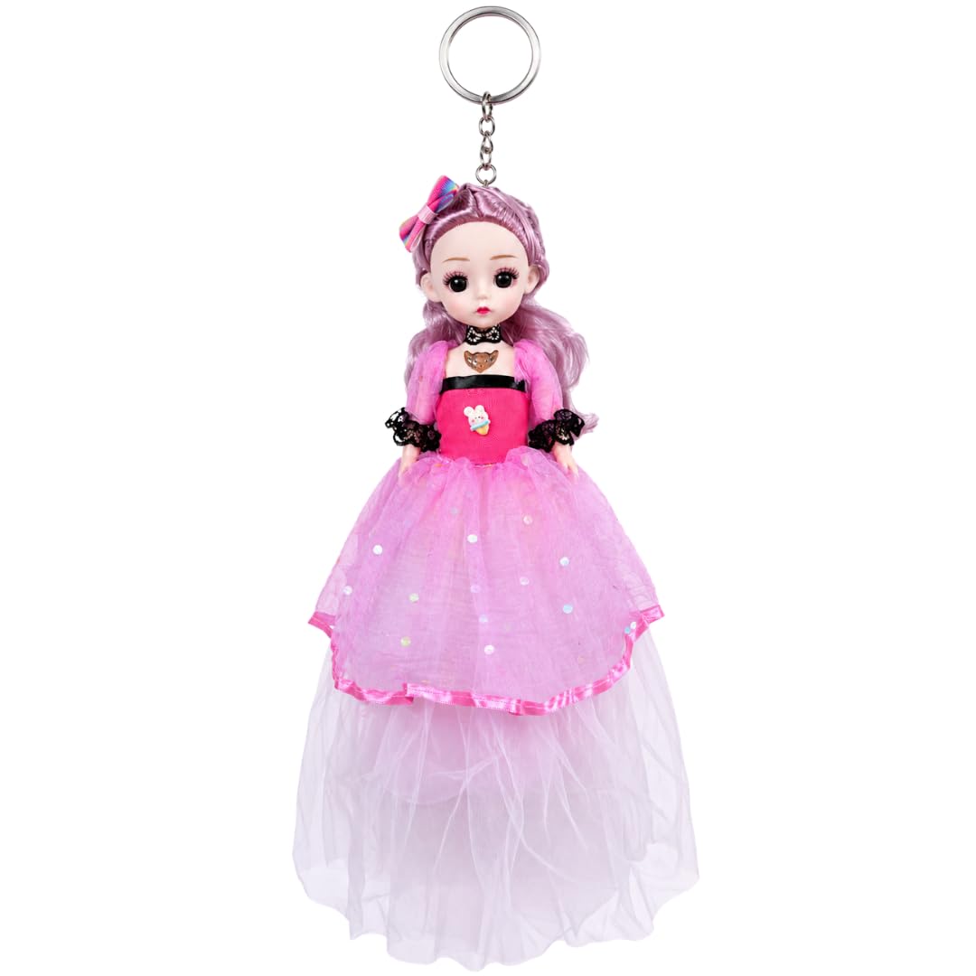 ZAYVERO TRADE INDIA LLP Large Pink Princess Doll Keychain for